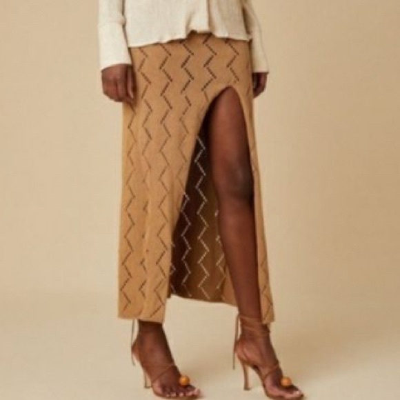 Savannah Morrow The Label, Lauryn Midi Skirt, Almond, XL, Best for M-L - Picture 3 of 4